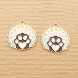 10pcs Enamel Cat Claw Charm Animal Necklace Pendant Earring Charms Diy
