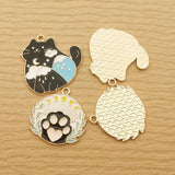 10pcs Enamel Cat Claw Charm Animal Necklace Pendant Earring Charms Diy