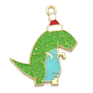 10pcs Enamel Charms Dinosaur Alpaca Ornament For DIY Jewelry Making