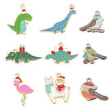 10pcs Enamel Charms Dinosaur Alpaca Ornament For DIY Jewelry Making