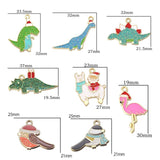 10pcs Enamel Charms Dinosaur Alpaca Ornament For DIY Jewelry Making