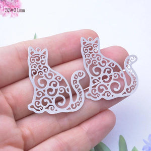 10pcs Stainless Steel Animal Charms for DIY Jewelry Making