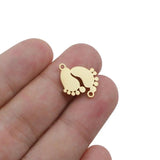 5pcs Stainless Steel Baby Feet Charm Pendants DIY Jewelry Findings
