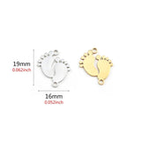 5pcs Stainless Steel Baby Feet Charm Pendants DIY Jewelry Findings