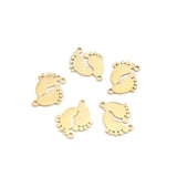 5pcs Stainless Steel Baby Feet Charm Pendants DIY Jewelry Findings