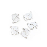 5pcs Stainless Steel Baby Feet Charm Pendants DIY Jewelry Findings