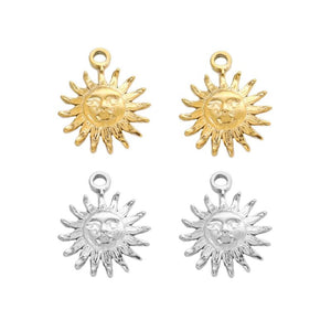 3pcs Smile Face Sun Charms DIY Stainless Steel Necklace Bracelet