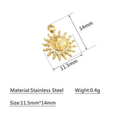 3pcs Smile Face Sun Charms DIY Stainless Steel Necklace Bracelet