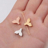 5pcs 12mm Stainless Steel Mermaid Tail Charms for DIY Jewelry Making