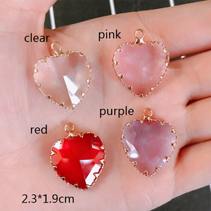 Mix Crystal Heart Charms for DIY Jewelry Making