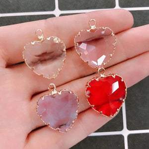 Mix Crystal Heart Charms for DIY Jewelry Making