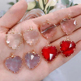 Mix Crystal Heart Charms for DIY Jewelry Making