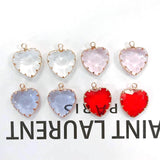 Mix Crystal Heart Charms for DIY Jewelry Making