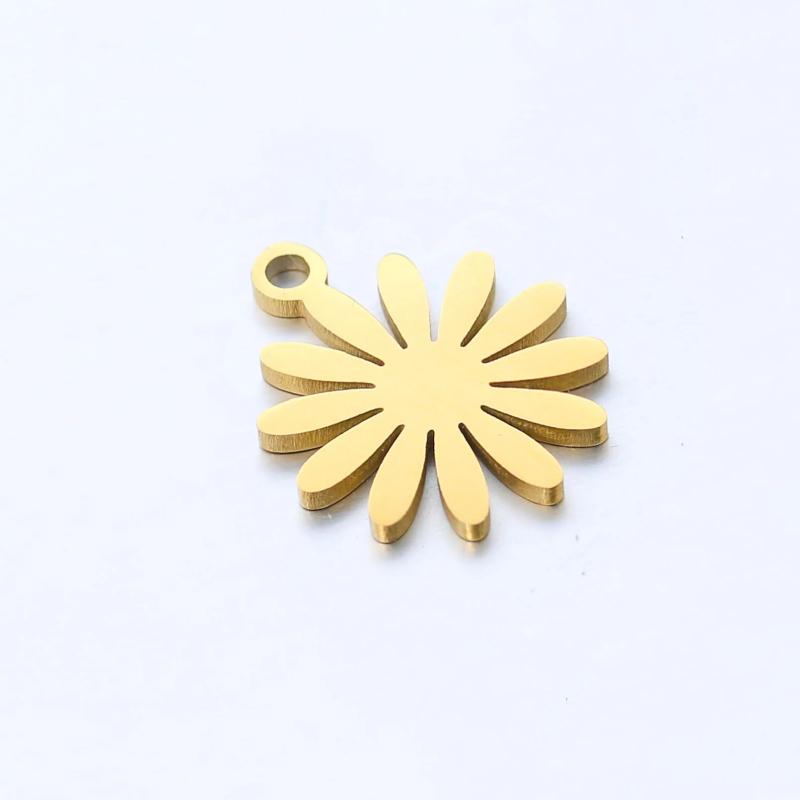 5pcs Stainless Steel Daisy Flower Charm Sunflower Pendant DIY Jewelry