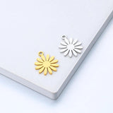 5pcs Stainless Steel Daisy Flower Charm Sunflower Pendant DIY Jewelry