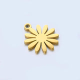 5pcs Stainless Steel Daisy Flower Charm Sunflower Pendant DIY Jewelry