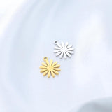 5pcs Stainless Steel Daisy Flower Charm Sunflower Pendant DIY Jewelry