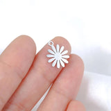 5pcs Stainless Steel Daisy Flower Charm Sunflower Pendant DIY Jewelry
