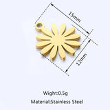 5pcs Stainless Steel Daisy Flower Charm Sunflower Pendant DIY Jewelry
