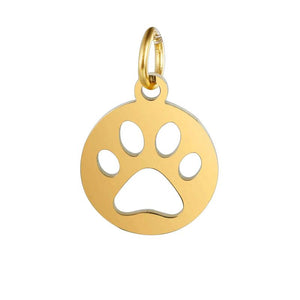 5pcs Stainless Steel Charms Hollow-out Animal Paw Circle DIY Accessories