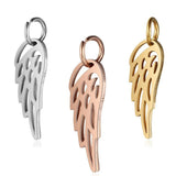 5pcs Stainless Steel Angel Wings Pendants for Jewelry Making