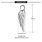 5pcs Stainless Steel Angel Wings Pendants for Jewelry Making