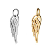 5pcs Stainless Steel Angel Wings Pendants for Jewelry Making