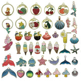 Alloy Enamel Flower Starfish Shell Charm for Jewelry Making DIY