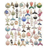 Alloy Enamel Flower Starfish Shell Charm for Jewelry Making DIY