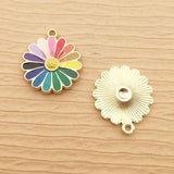 10pcs Enamel Flower Charm for Jewelry Making Necklace Pendant Earring