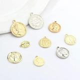 Round Coin Charms Pendant 10pcs/lot DIY Jewelry Bracelet Accessories