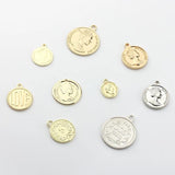 Round Coin Charms Pendant 10pcs/lot DIY Jewelry Bracelet Accessories