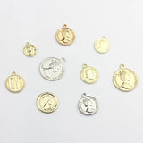 Round Coin Charms Pendant 10pcs/lot DIY Jewelry Bracelet Accessories