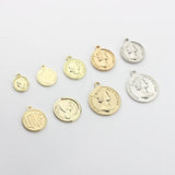 Round Coin Charms Pendant 10pcs/lot DIY Jewelry Bracelet Accessories