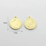 Round Coin Charms Pendant 10pcs/lot DIY Jewelry Bracelet Accessories