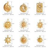 3pcs Stainless Steel Casting Sun Moon Charms Pendant for Jewelry Making