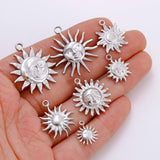 3pcs Stainless Steel Casting Sun Moon Charms Pendant for Jewelry Making