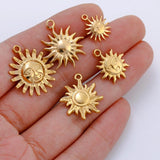 3pcs Stainless Steel Casting Sun Moon Charms Pendant for Jewelry Making