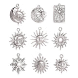 3pcs Stainless Steel Casting Sun Moon Charms Pendant for Jewelry Making