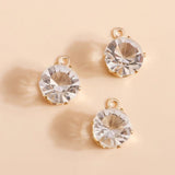 30pcs Mini Clear Crystal Charms Pendants for DIY Jewelry Making