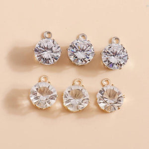 30pcs Mini Clear Crystal Charms Pendants for DIY Jewelry Making