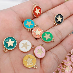 Enamel Alloy Small Pendant Star Charm for DIY Jewelry Making