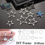 30pcs Stainless Steel Pendant Flower Resin Frame DIY Jewelry