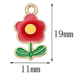 20Pcs Enamel Flower Charms Rose Pendant for DIY Jewellery Making