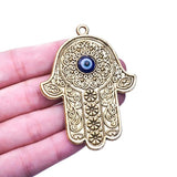 5Pcs/Lot Hamsa Palm Protection Charms Evil Eye Beads Fatima Hand Pendant