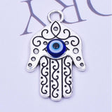 5Pcs/Lot Hamsa Palm Protection Charms Evil Eye Beads Fatima Hand Pendant
