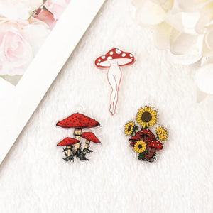 6Pcs Goth Mushroom Charms for DIY Earring Keychain Necklace