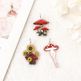 6Pcs Goth Mushroom Charms for DIY Earring Keychain Necklace