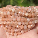Faceted Sunstone Round Beads 2 3 4mm for Jewelry Making