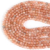 Faceted Sunstone Round Beads 2 3 4mm for Jewelry Making